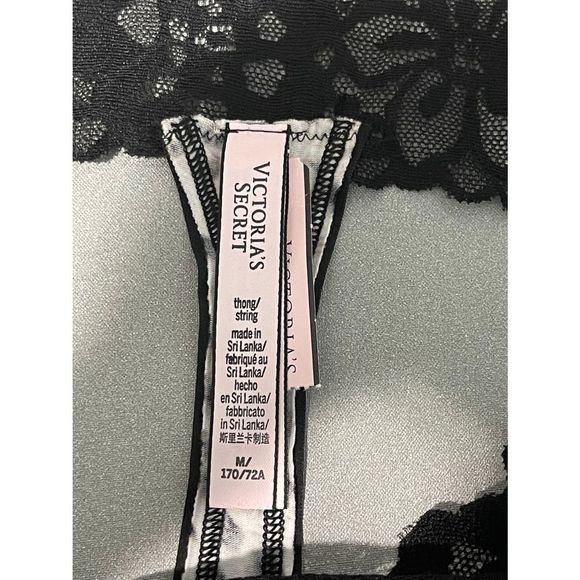 VICTORIA’S SECRET LEOPARD CHEETAH PRINT FLORAL LACE TRIM THONG M NWT - Picture 4 of 5